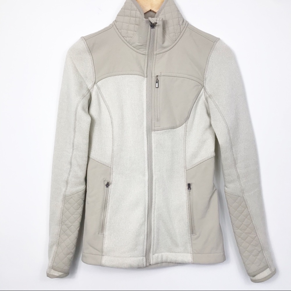 Athleta Sand Oatmeal Sweater Full Zip Jacket Size XXS